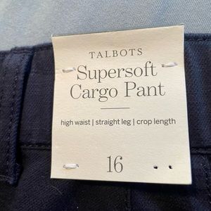 NWT Talbot's Navy Blue, High Rise, Super Soft Cargo Pant, Crop Length, size 16.